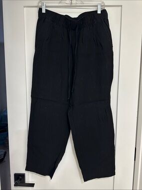 H&M Black Women's Relaxed Elastic-Waist Joggers